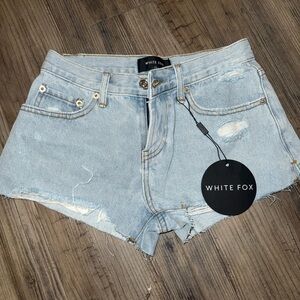 White Fox Boutique Light Wash Jean Shorts